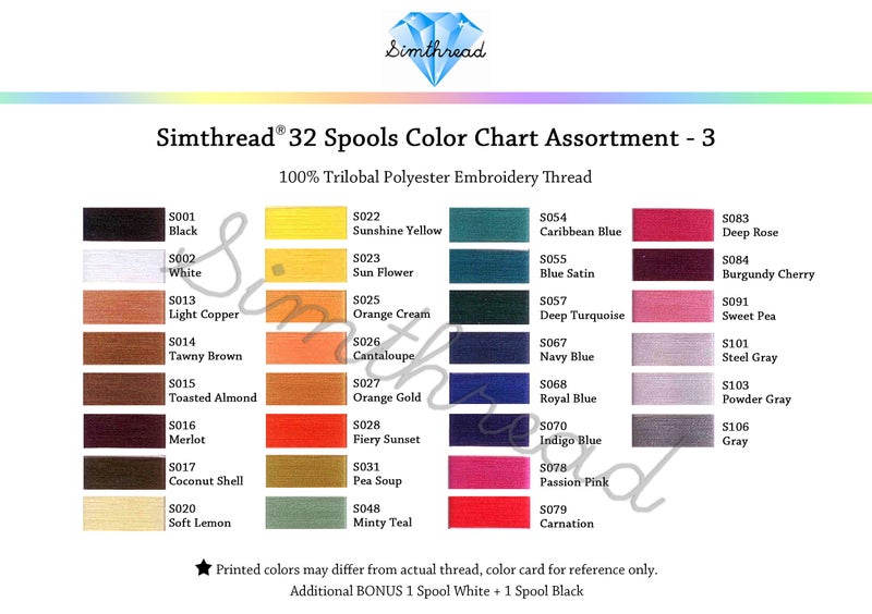 Simthread 32 Madeira Colors Polyester Embroidery Machine Thread Kit 500M (550Y) Similar to Madeira Robinson-Anton Color - Assorted Color 3 - Image 4